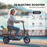 Patinete eléctrico: iScooter i12 500W con asiento