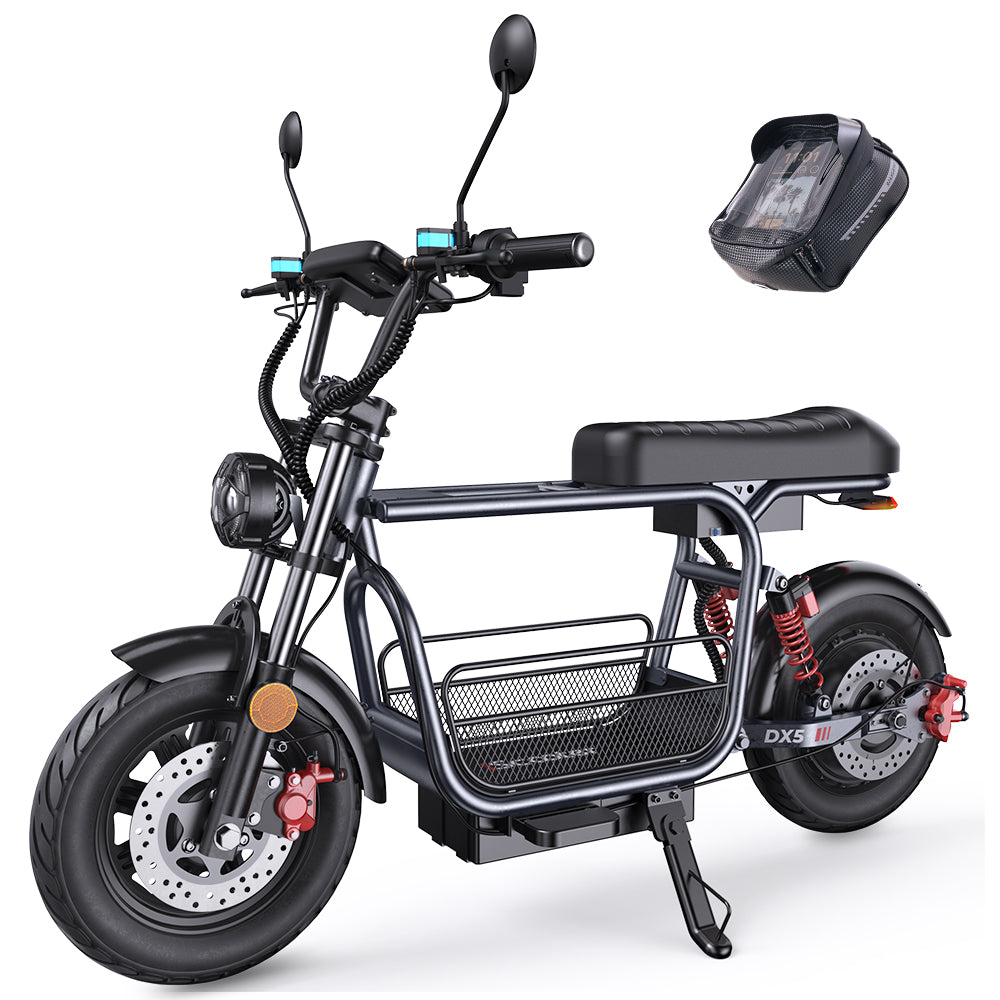 iScooter F2 Trottinette électrique avec siège et panier arrière 500W