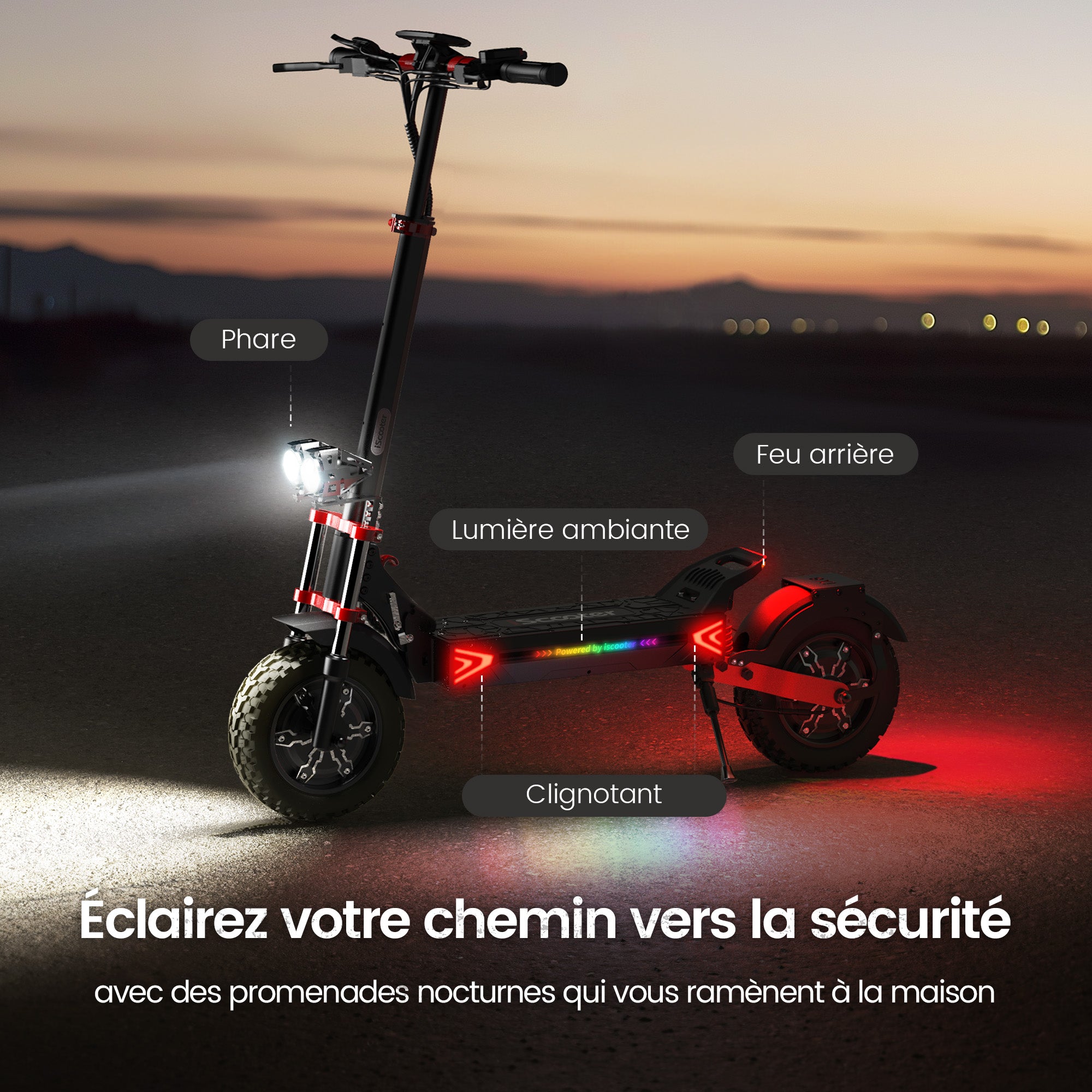 Trottinette Électrique IScooter 350W Pliable - Autonomie 30 Km, Vitesse 25 Km/h - Pour Adultes Et Adolescents - Poids Max 100 Kg